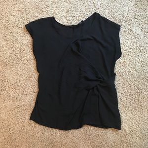 Gorgeous black cap-sleeve pullover blouse